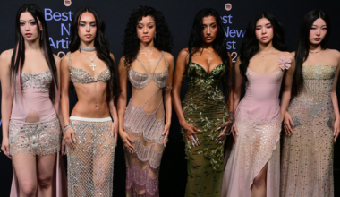 Katseye attended Spotify's Best New Artist Party in Georges Hobeika ahead of the 2026 Grammy Awards