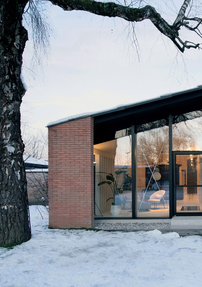 Close-up exterior shot of Slovenian house by OFIS Arhitekti