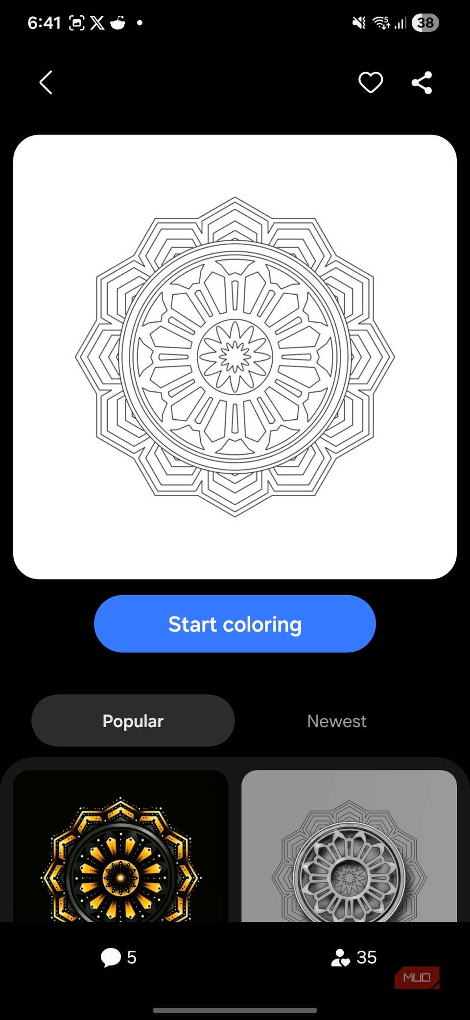 PENUP drawing on Galaxy phone