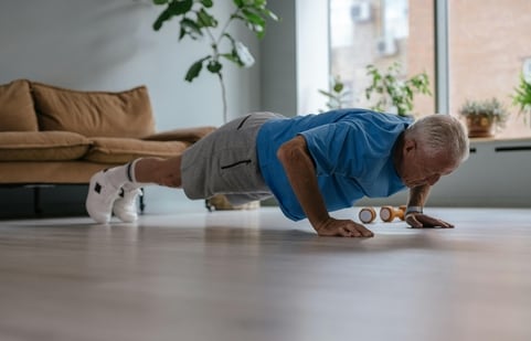 90-year-old grandfather inspires with daily push-ups and joyful approach to fitness. (Representative image)(Pexels)