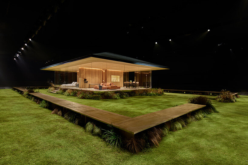 pharrell williams and NOT A HOTEL stage louis vuitton's show around a prefabricated home