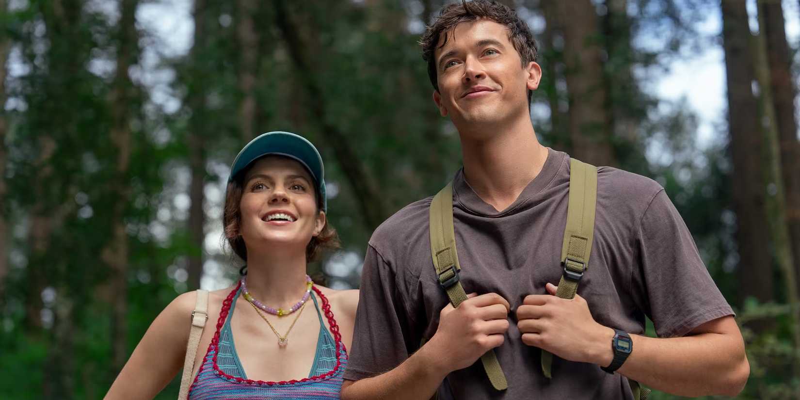 Poppy and Alex smiling in People We Meet On Vacation