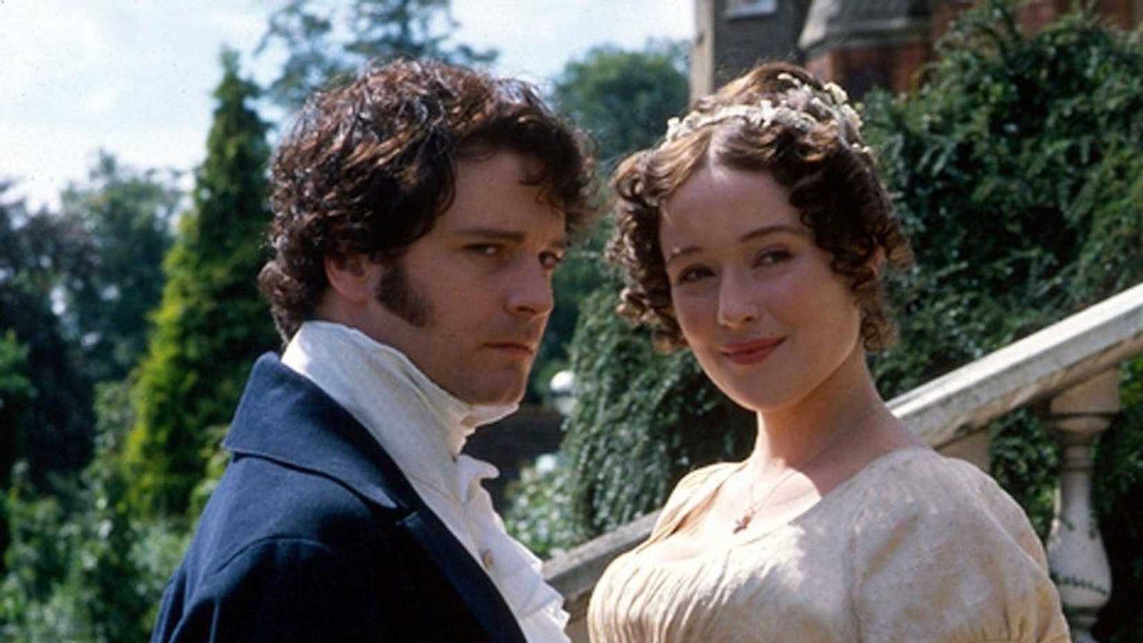 Elizabeth Bennett and Mr. Darcy in the 1995 adaptation of Pride and Prejudice.