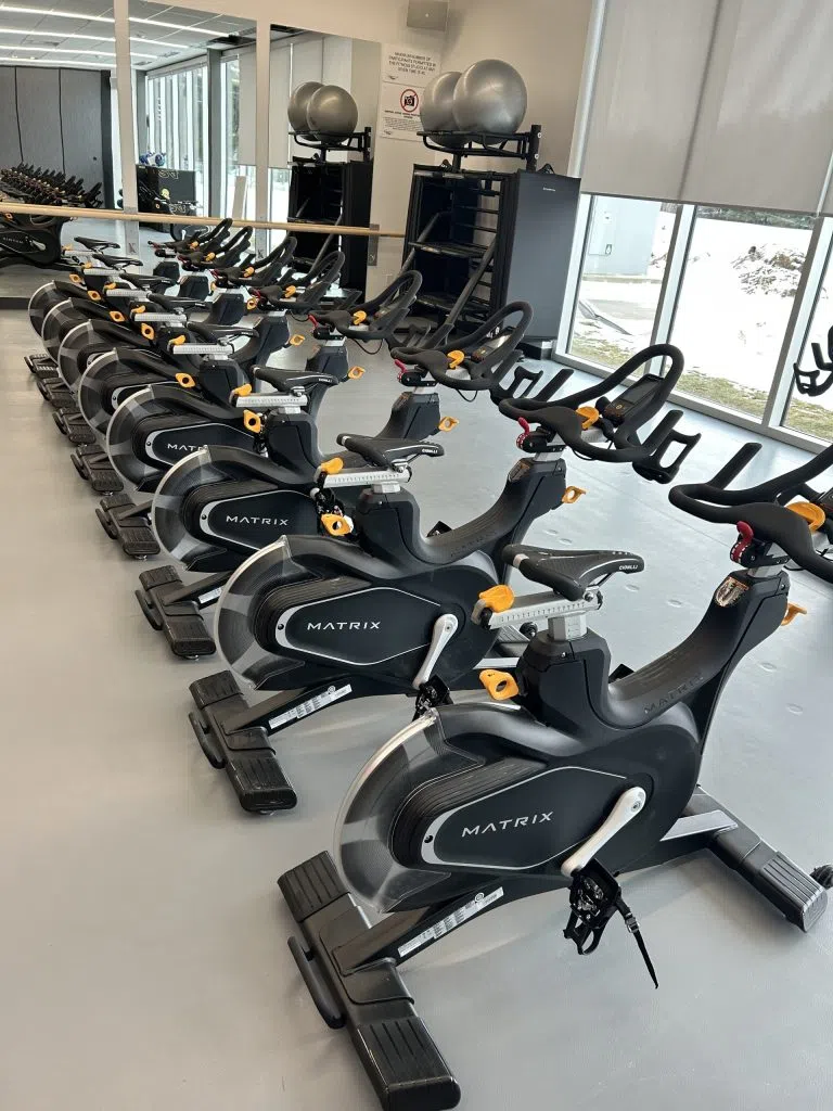 Exercise bikes in the Pryde AWC fitness centre