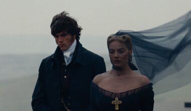 Jacob Elordi and Margot Robbie as Heathcliff and Cathy in Wuthering Heights