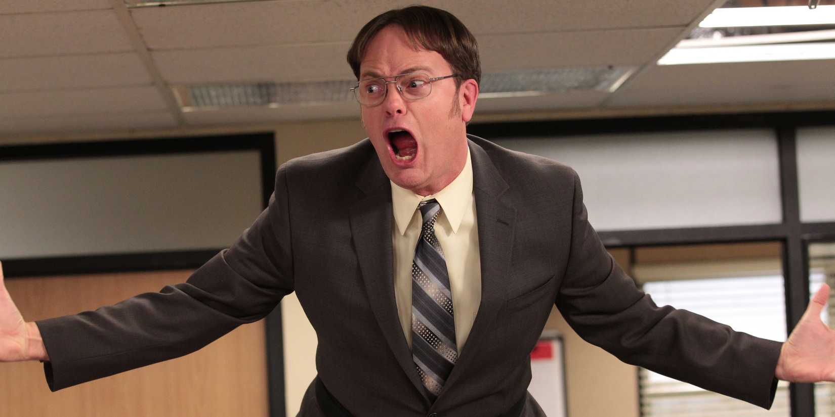 Rainn Wilson as Dwight screaming in The Office