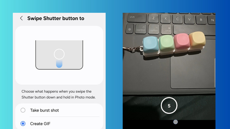 Samsung Galaxy Android camera record GIF settings and demo