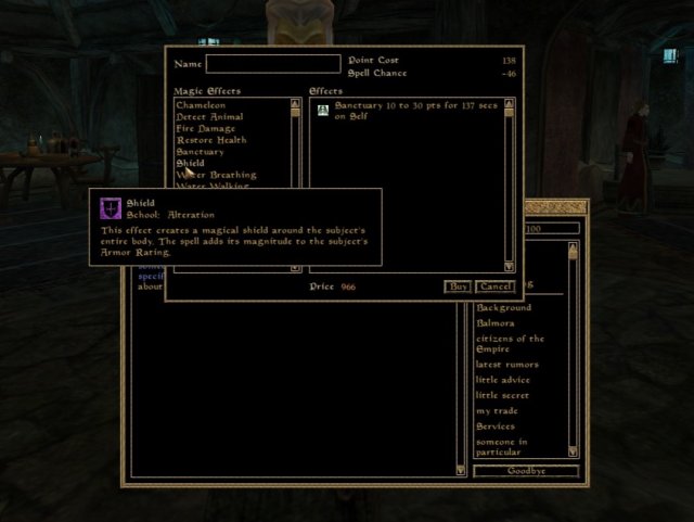 TESIII Morrowind Screenshot Spell Making