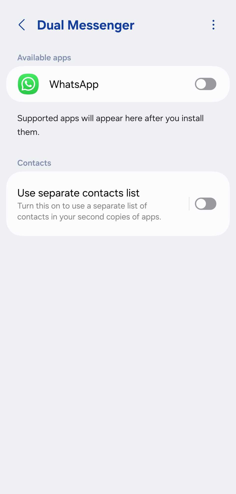 dual messenger for WhatsApp