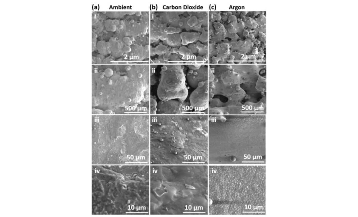Sem Images Were Taken Of Samples Produced Under Three Different Atmospheric Conditions, Using A Scanning Speed Of 125 Mms, Laser Power Of 32 W, And A Hatch Spacing Of 35 µm. Arxiv