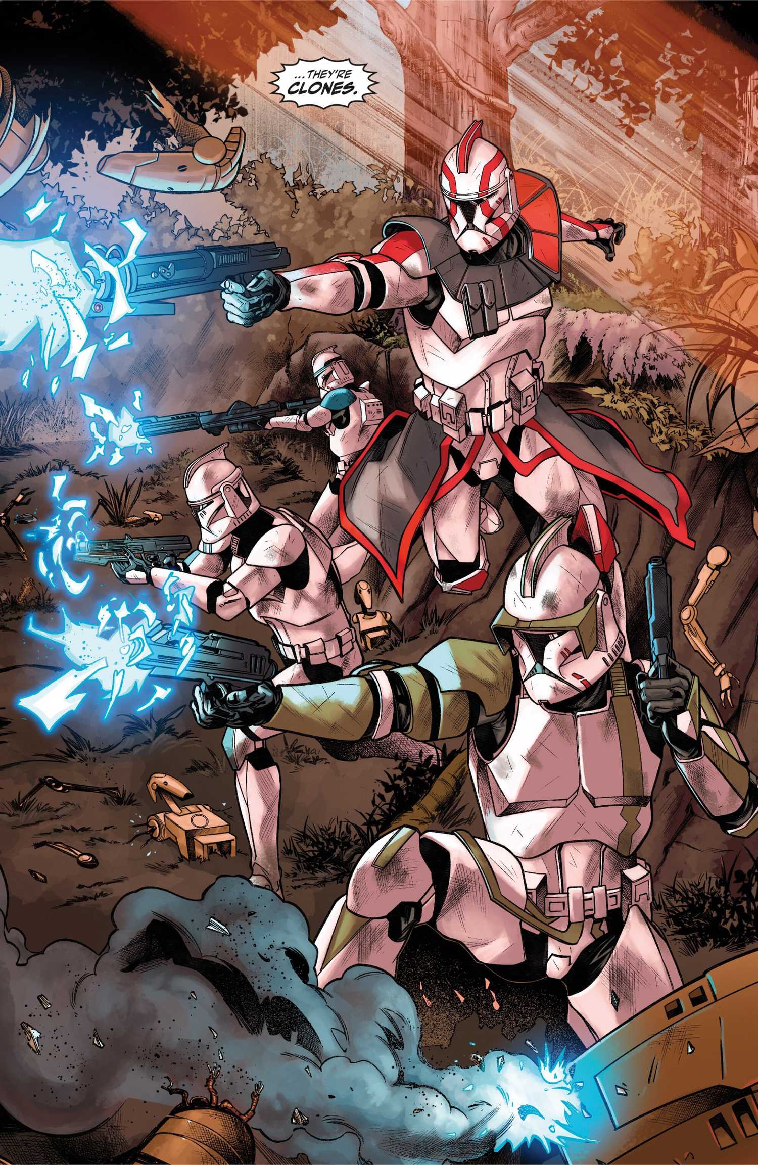 Sgt. Cole, Hank, Charger, and Rice in The Bad Batch Rogue Agents #1