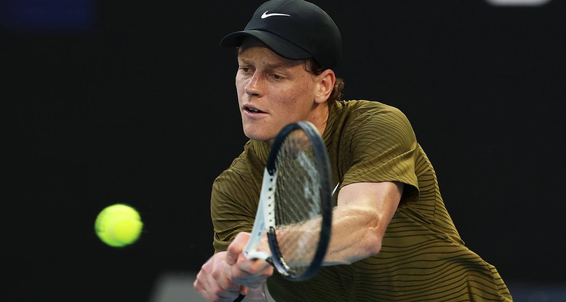 Jannik Sinner is in action on Rod Laver Arena on Thursday in Melbourne.