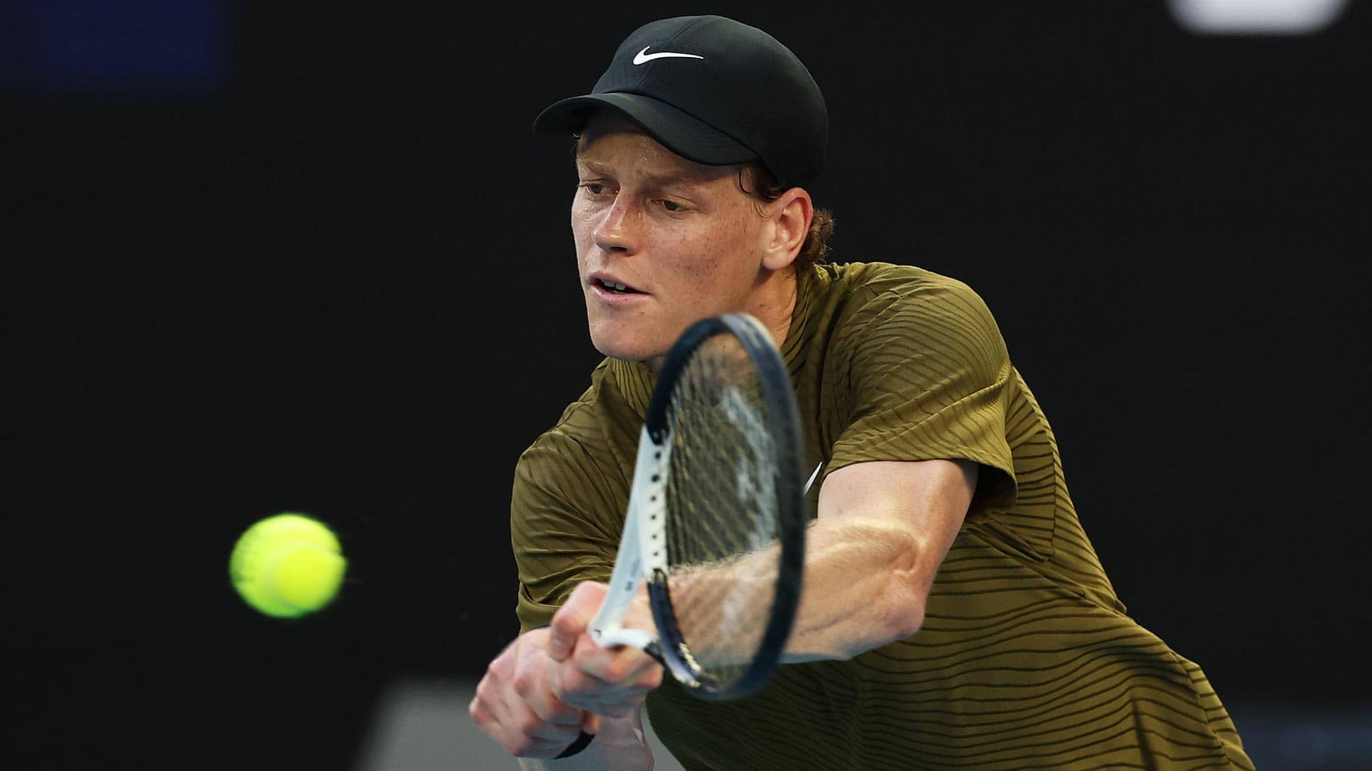 Jannik Sinner is in action on Rod Laver Arena on Thursday in Melbourne.