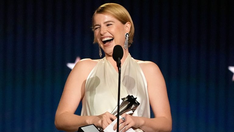 Jessie Buckley was named best actress for Hamnet. Pic: AP