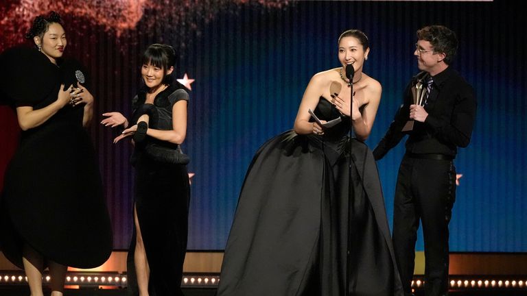 KPop Demon Hunters' lead track Golden took best song. Pic: AP