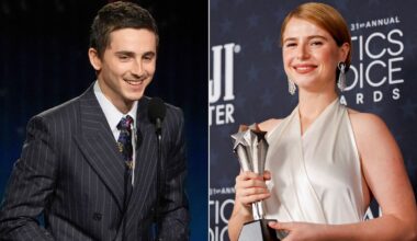 Timothee Chalamet and Jessie Buckley at the Critics Choice Awards. Pics: AP/Reuters