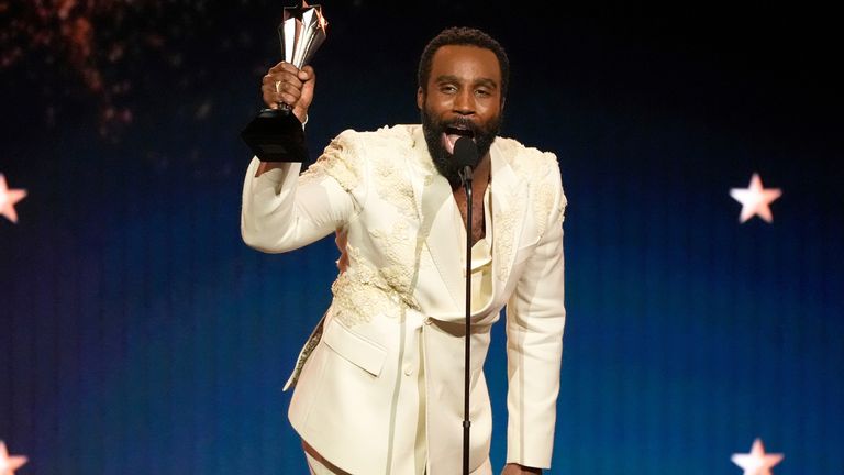 Tramell Tillman takes best supporting actor in a drama series for Severance. Pic: AP