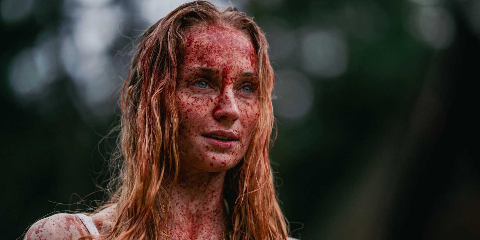 Sophie Turner covered in blood in Trust.