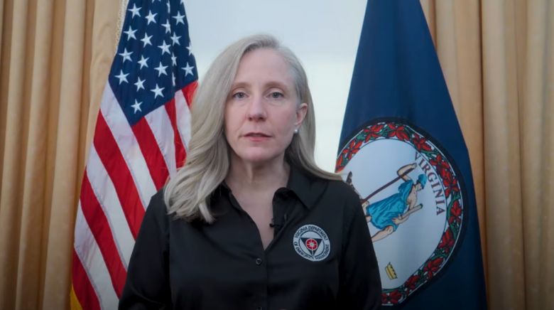 Gov. Abigail Spanberger in a video about the storm. Screenshot.