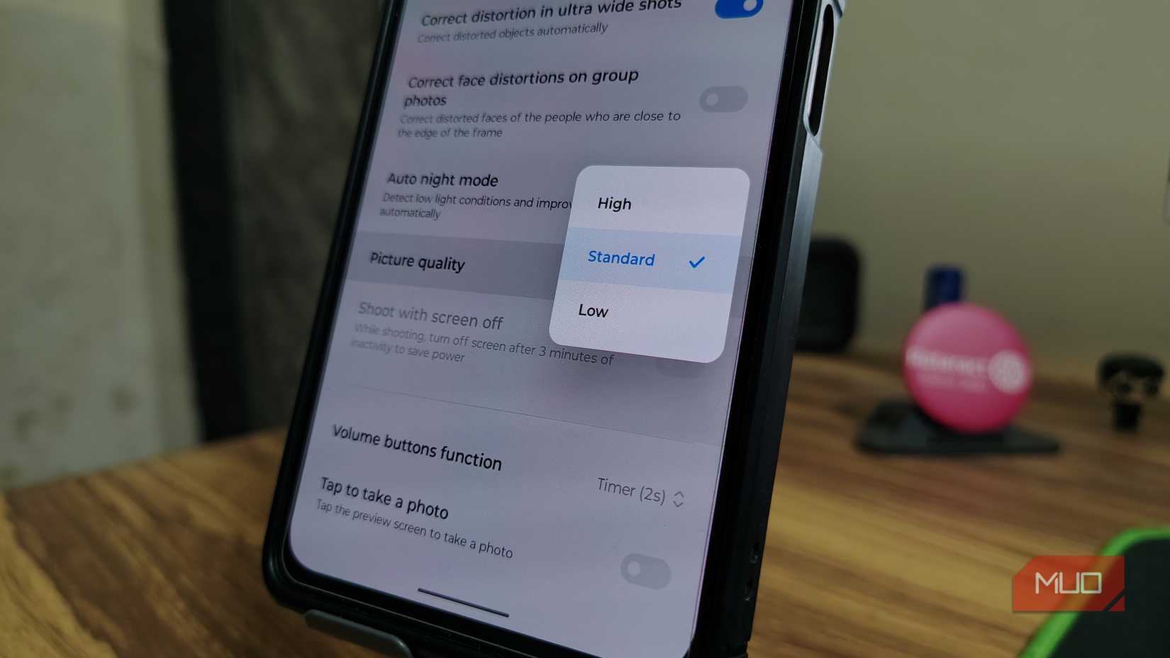 Standard photo quality in camera settings.