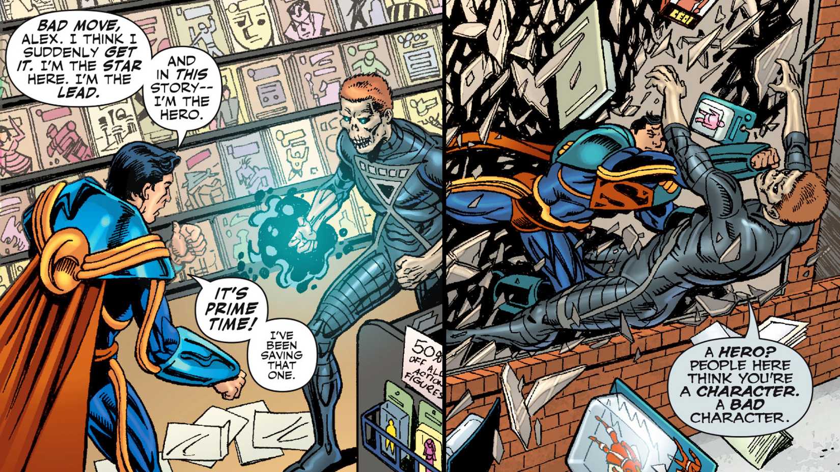 Superboy Prime vs Alex Luthor Says Prime Time Catchphrase