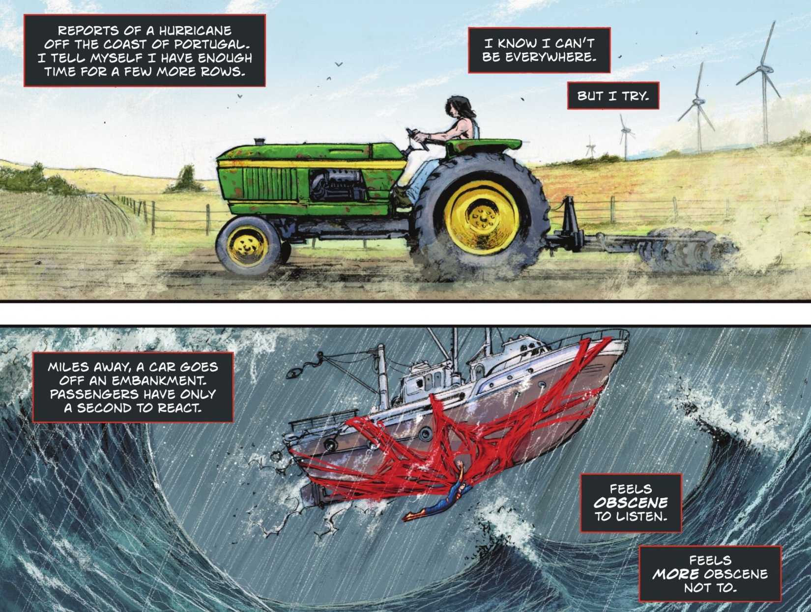 Superman Saving Boat in Absolute Superman #15
