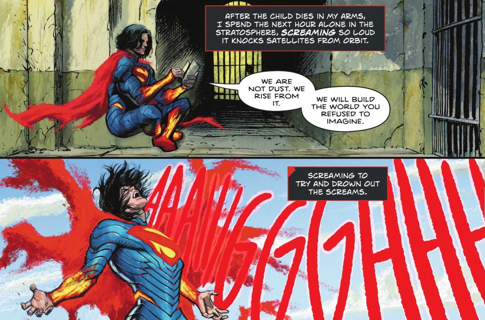 Superman Screaming in Absolute Superman #15