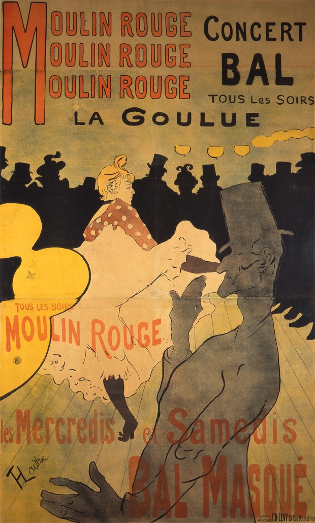 "Moulin Rouge La Goulue, 1891," a lithograph poster on paper by French artist Henri de Toulouse-Lautrec. It was donated to the San Diego Museum of Art in 1987 by the Baldwin M. Baldwin Foundation. It will be part of "Cafés and Cabarets: The Spectacular Art of Toulouse-Lautrec," showing at the museum April 4-Sept. 20, 2026.