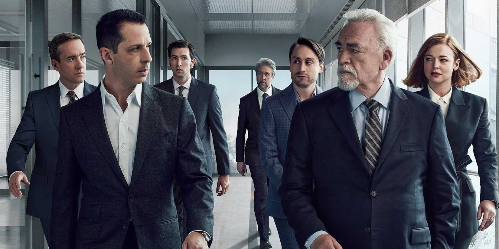 The Succession cast on a poster for season 3