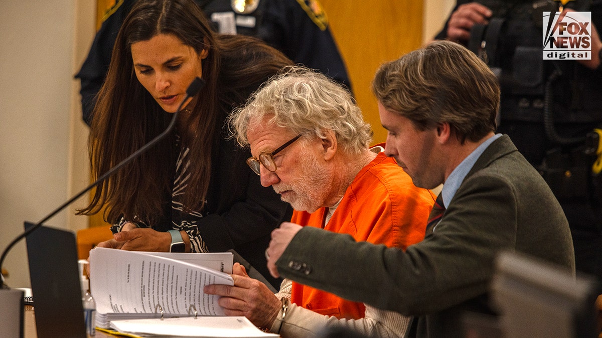 Timothy Busfield appears in a courtroom during a pre-trial detention hearing in Albuquerque, New Mexico