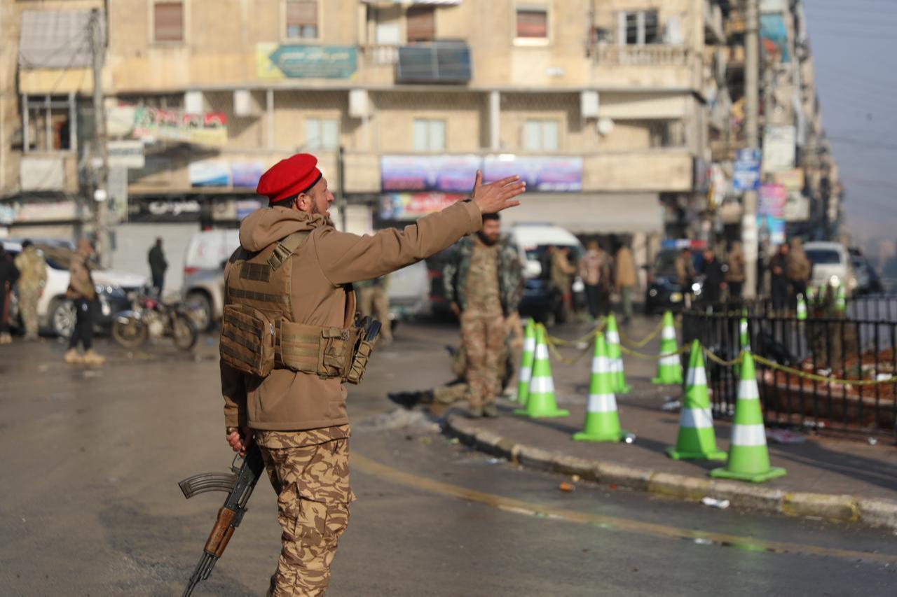 Syrian forces take security measures and patrol in the Ashrafieh neighborhood after the army took control of most of the area previously held by the terrorist organization PKK/YPG, which is operating under the name SDF in central Aleppo, Syria, Jan. 9, 2026. (AA Photo)