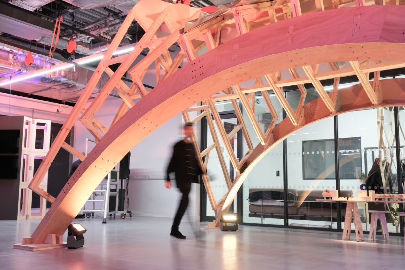 bartlett architecture students use robots to build arkhive reconfigurable timber pavilion