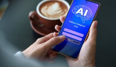 A smartphone with an AI interface on it
