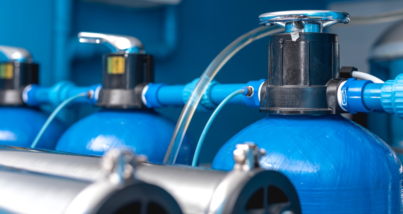 Sand leach, carbon filter or softener component of a reverse osmosis water station for a water refilling business.