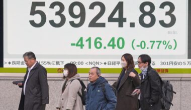 Asian shares are mostly lower and oil sinks $2 after Trump says Iran stopped killings