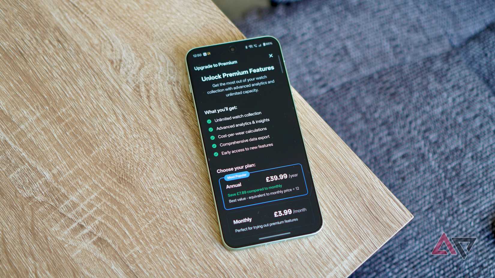 Price options for the WristLog app