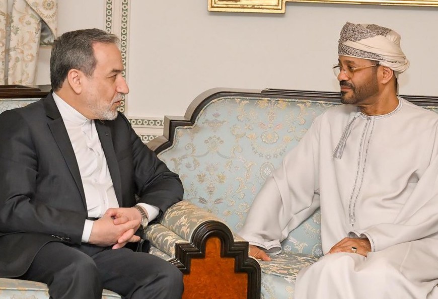 Iranian Foreign Minister Abbas Araghchi and Omani Foreign Minister Badr bin Hamad Al Busaidi meet in Muscat, Oman.