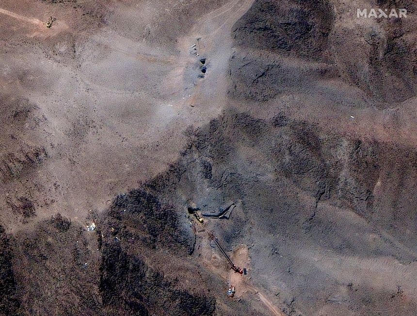 Satellite images of Fordow Enrichment Complex in taken on June 29, 2025, show ongoing activity near the ventilation shafts and impact craters caused by US strikes on the enrichment complex.