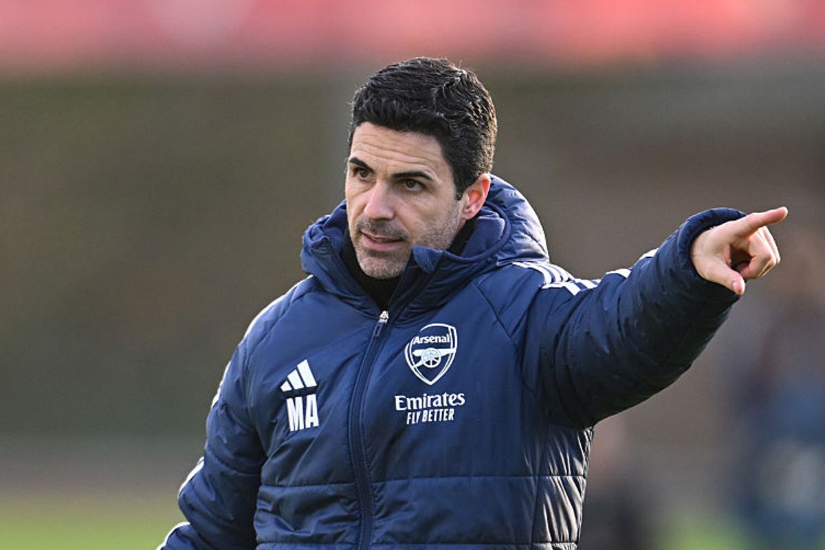 Arsenal manager Mikel Arteta during a training session at Sobha Realty Training Centre