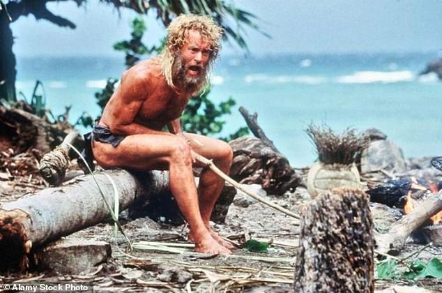 In the 2000 movie the Oscar winner played FedEx executive Chuck Noland who becomes stranded on a deserted island for four years following a plane crash
