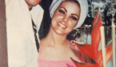 Priscilla Presley shared that she and her late husband Elvis Presley would screen films 'every night' at his Tennessee estate Graceland early in their relationship; pictured in the 1960s