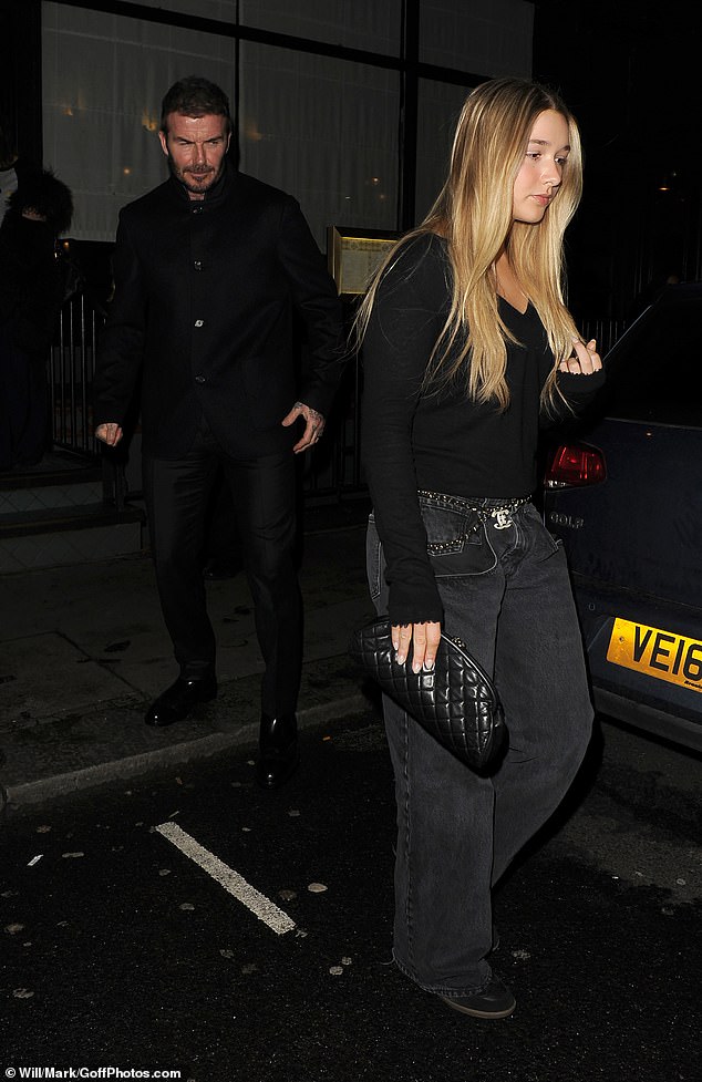 David and Harper sweetly departed the venue together