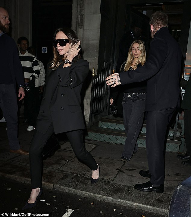 The Beckhams looked stylish as they left the venue