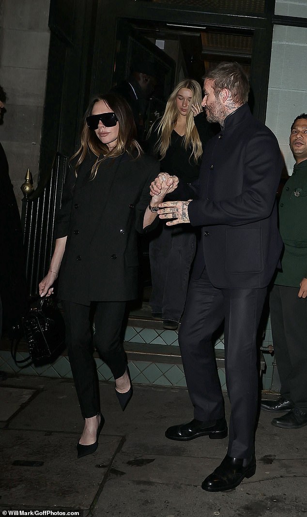 The family looked stylish on their outing