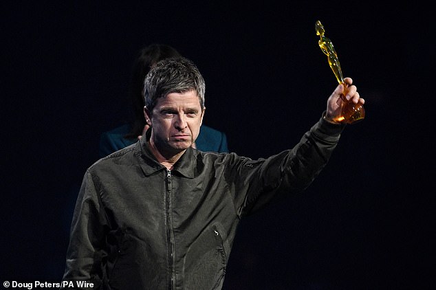 Manchester born Noel Gallagher, 58, was honoured with this year's Songwriter of the Year award, after he reunited with his brother Liam for their mammoth Oasis reunion tour
