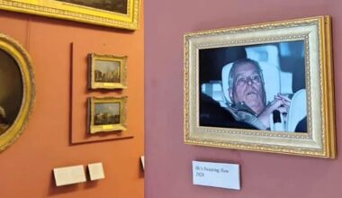 Andrew Mountbatten-Windsor arrest photo put on display in the Louvre by activists