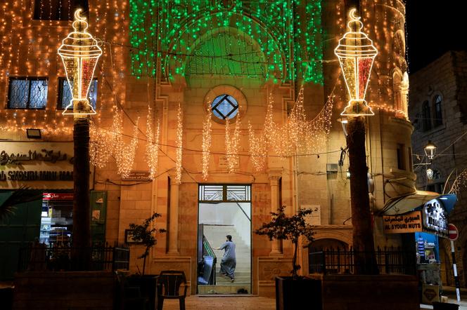A Palestinian worshiper walks in Bethlehem in the Israeli-occupied West Bank, February 23, 2026.