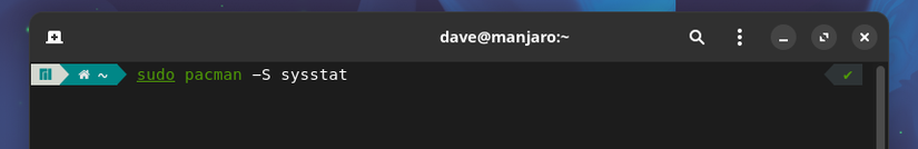 Installing the sysstat tools on Manjaro.