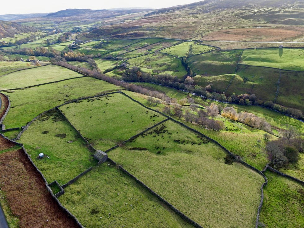 Aerial View Of Arkengarthdale In The Yorkshire Dales National Park