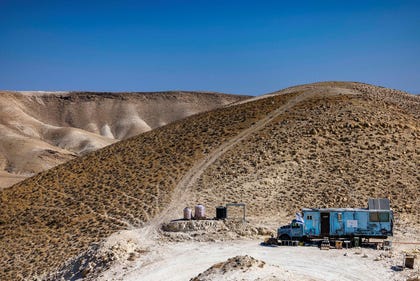 An illegal outpost, in the West Bank, in 2024.